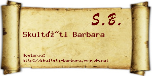 Skultéti Barbara névjegykártya